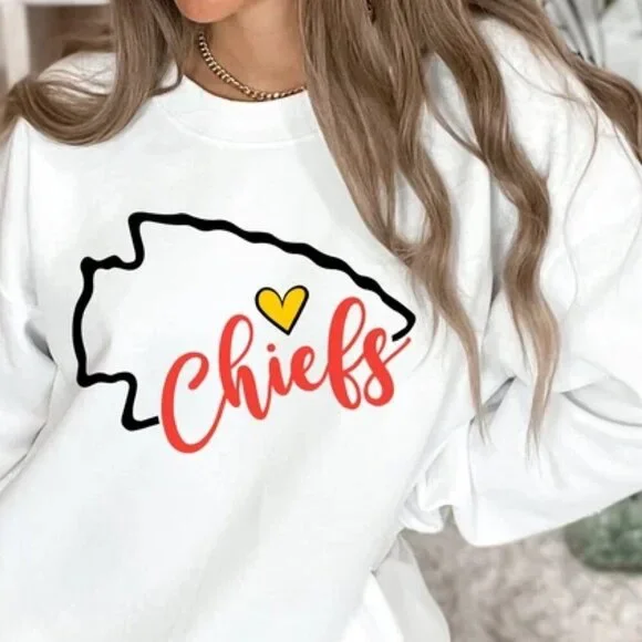 Kansas City Chiefs Woman Sweatshirt Retro NFL Football Crewneck Fan Gift 05 - Picture 1 of 5